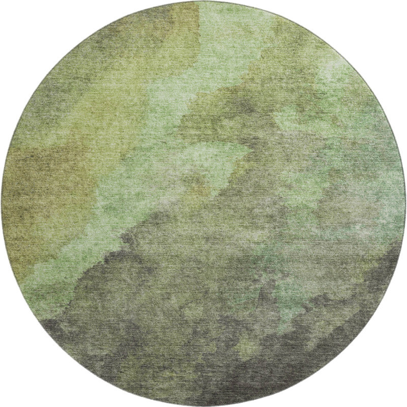 Premium Machine Washable Pirtle AMF1983 Abstract Rug, Round 8'