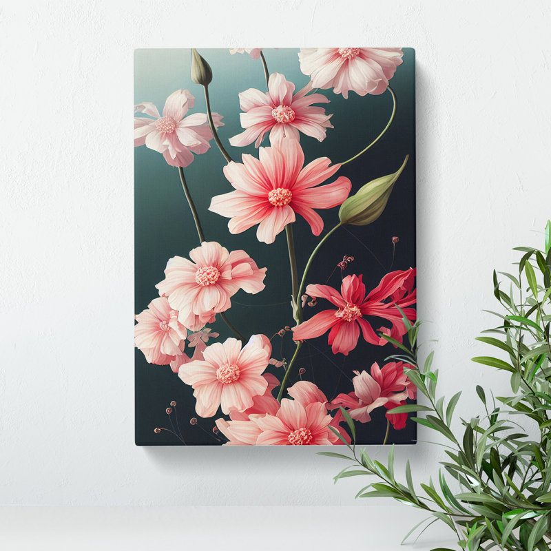 Traditional Flowers - Print, Wrapped Canvas, 50cm H x 35cm W x 3cm D, No Matte