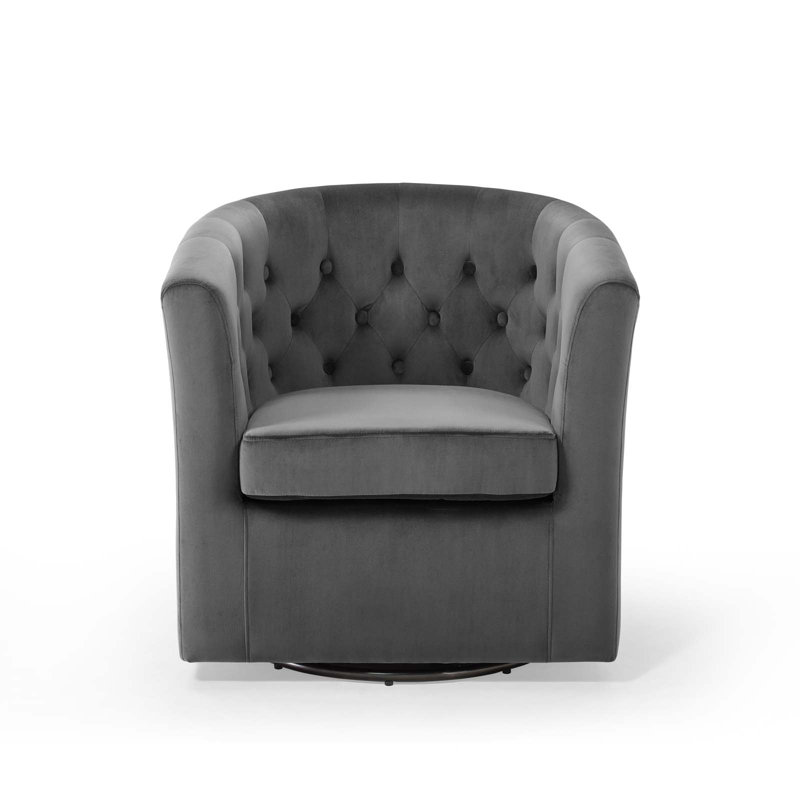 Fauteuil pivotant en velours Performance Prospect, Velours gris anthracite