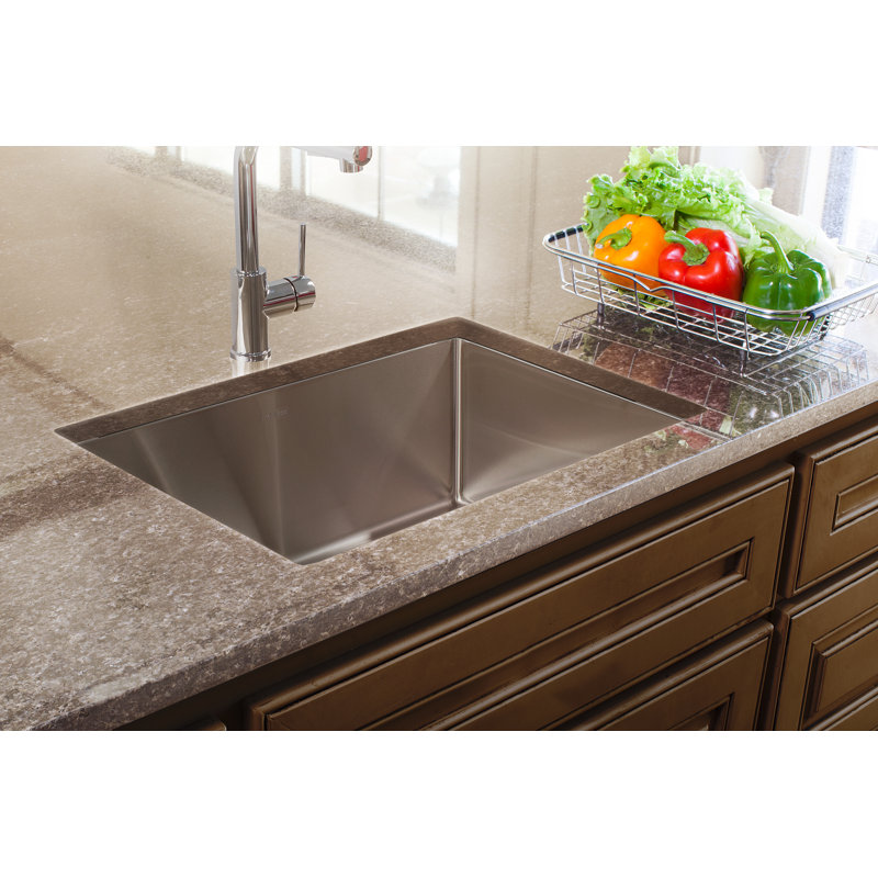 Vector Stainless Steel 23" L x 18" W Dual Mount Kitchen Sink with Basket Strainer
