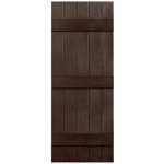 Three Batten, Five Board Closed Vinyl Shutters Pair
