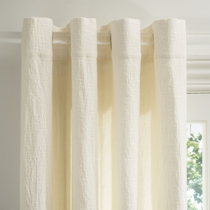 Lipford 100% Linen Semi Sheer Curtain Single Panel, 84" L x 52" W