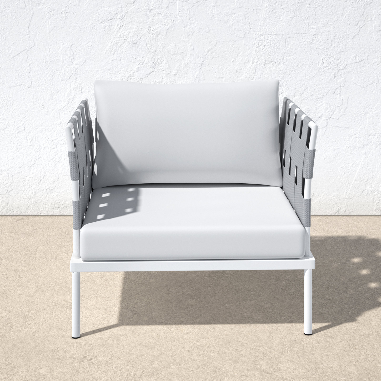 Harmony Outdoor Patio Aluminum Armchair, White