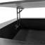 Table basse à plateau relevable cannelé, table d'appoint décorative avec rangement, table centrale