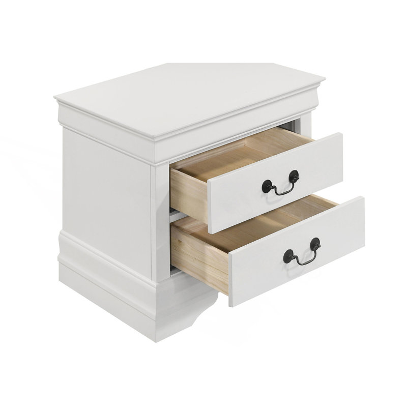 2-Drawer Nightstand With Bracket Feet
