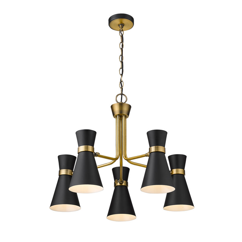 Lustre classic 5 lumières unique Fryda, Laiton héritage