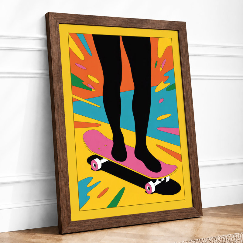 Standing in Colour Modern - Framed Print, A2 - 59.4 x 42.0 cm, Walnut