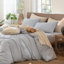 Ensemble de housse de couette à rayures 100% coton lavé MooMee-118026350-111721001