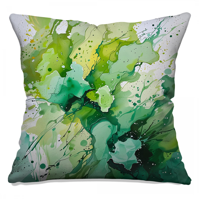 Coussin Green Splash, 18 po x 18 po