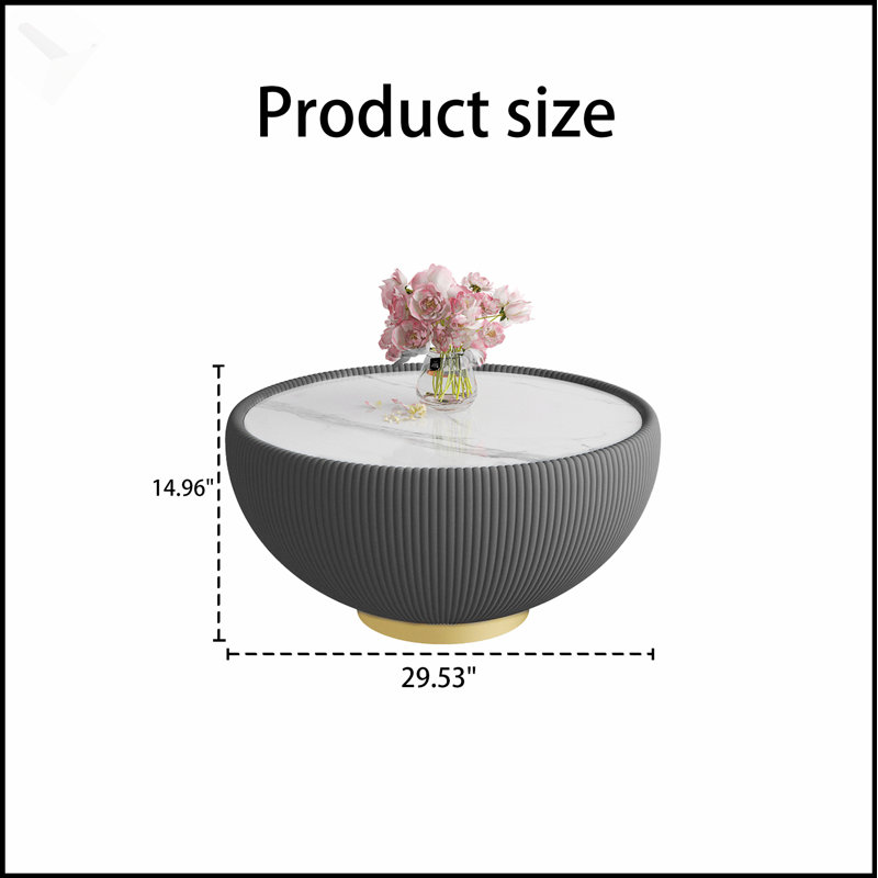 Table basse en cuir clair avec dessus en marbre pour mobilier de salon moderne, élégant et fonctionnel