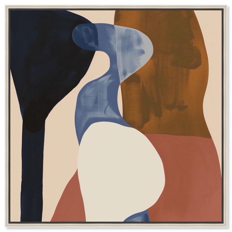 Impression sur toile «Ochre Overlap II» par Art Remedy, cadre argenté, 20 x 20, H 21 po x l 21 po, Cadre argenté