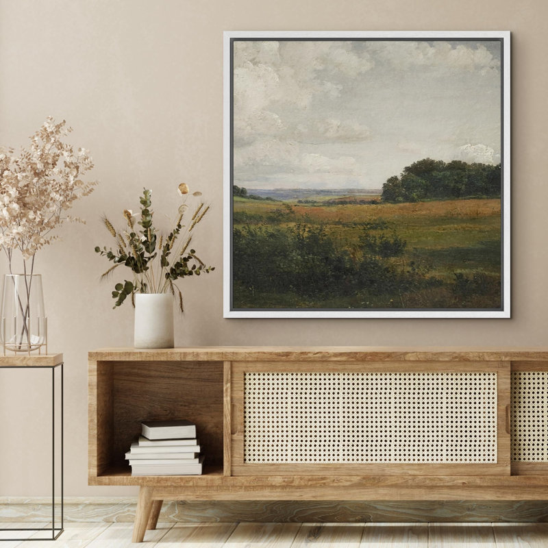 «Pastoral Fields Serene Farmland», reproduction d'art sur toile, Toile blanche, H 16 po x l 16 po