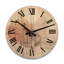 Très grande horloge murale minimaliste en bois beige et orange-1220270705