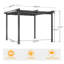 Angel Living 3x3M Aluminum Patio Pergola with Retractable Canopy for Outdoor Garden Grey-119326459-119326461
