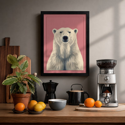 Calm Polar Bear Modern - Framed Print