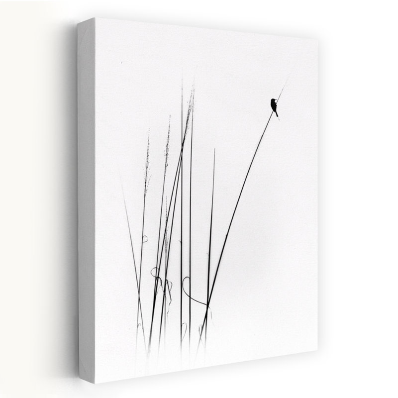 Art contemporain contemporain, paysage d'oiseaux minimalistes abstraits, H 24 po x l 16 po
