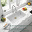 Évier de cuisine en composite blanc à quartz encastré 33 po x 22 po - Grand bol simple, résistant aux taches, quartz durable