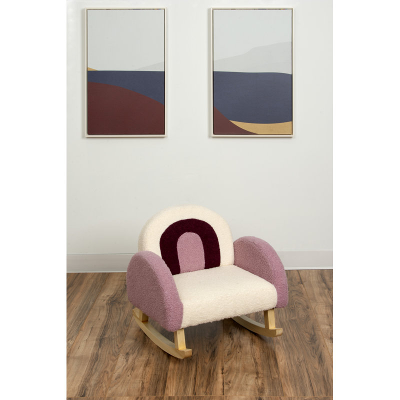 Chaise berçante Huyett, Mauve / Blanc