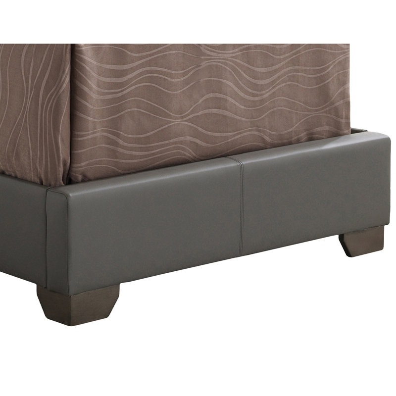 Lit simple gris pour plus de durabilité - rembourré de mousse, similicuir garni d'un sommeil confortable enveloppé