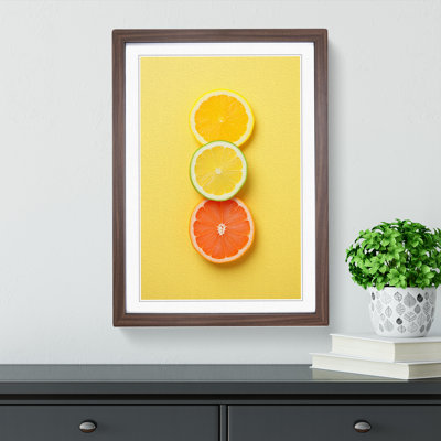 Citrus Fruits Minimalism No.3 - Single Picture Frame Print on Wood