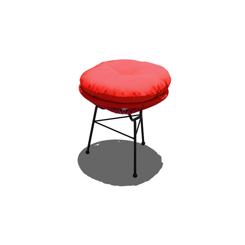 Acapulco Outdoor Round Side Table, Black, Candy Apple