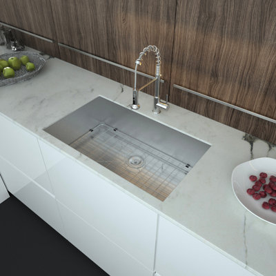 32"X19"X9" Undermount Sink - Stainless Steel Kitchen Basin With Condensation Coating And Sound Proof Pad 32 Inch Deep Single Bowl X-Shaped Water Guide For Easy Drainage
