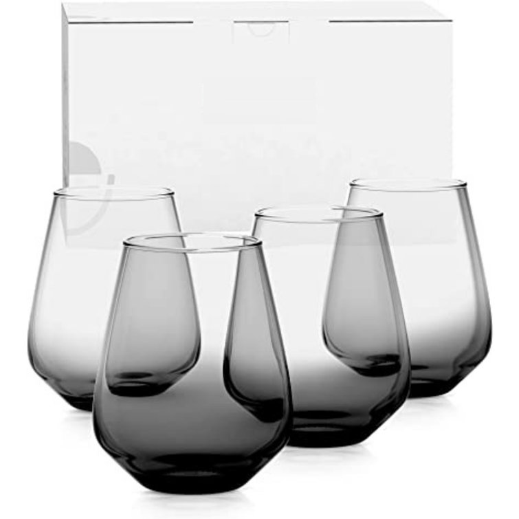 Rakle 4 - Piece 14.3oz. Glass Drinking Glass Glassware Set