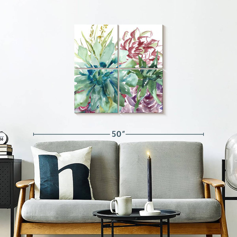 Aquarelle Harnek Succulent Garden II, H 26 po x l 26 po