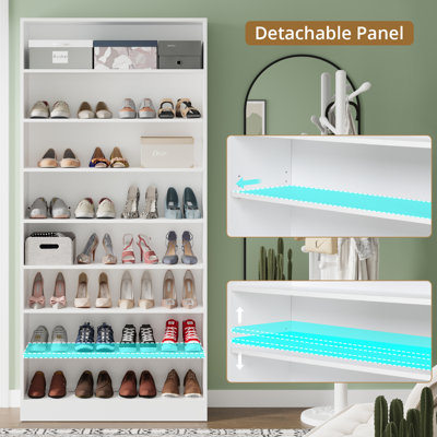 31" W 30-Pair Shoe Rack with Adjustable Shelves