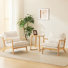 Lemley Mid Century Solid Wood Accent Chair Upholstered Armchair With An Extra Pillow (Set Of 2)