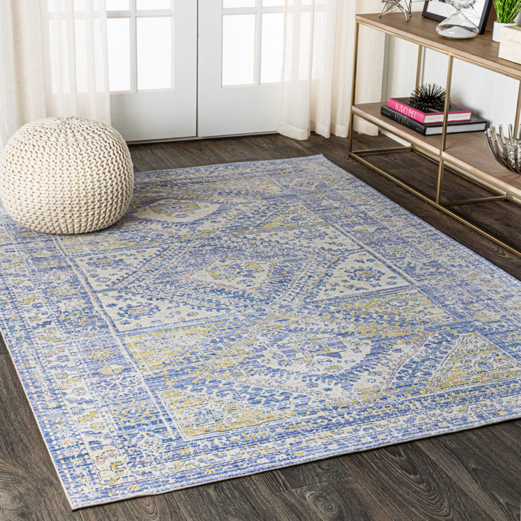 Peregrine Ornate Geometric Medallion Blue Rug