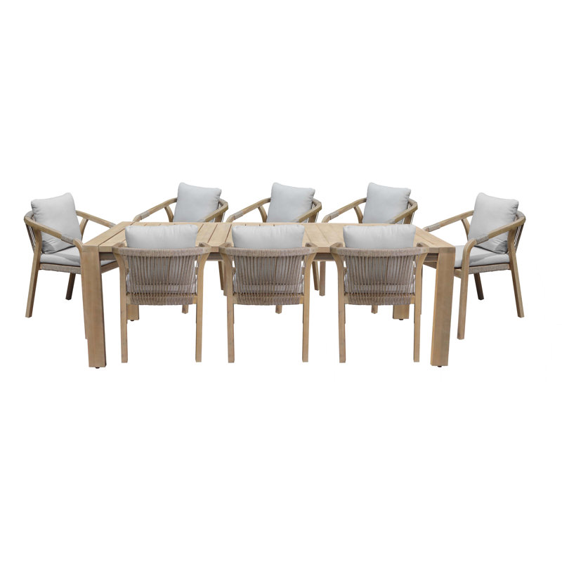 Ensemble repas 9 pièces Joly, beige, Brun