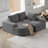 Boneless 99-Inch Chenille Cloud Curved Sectional Sofa With Chaise, L-Shaped Modern Upholstered Sectional Sofa With Three Modules, Sectional Sofa For Living Room And Bedroom, No Assembly Required-1216623064