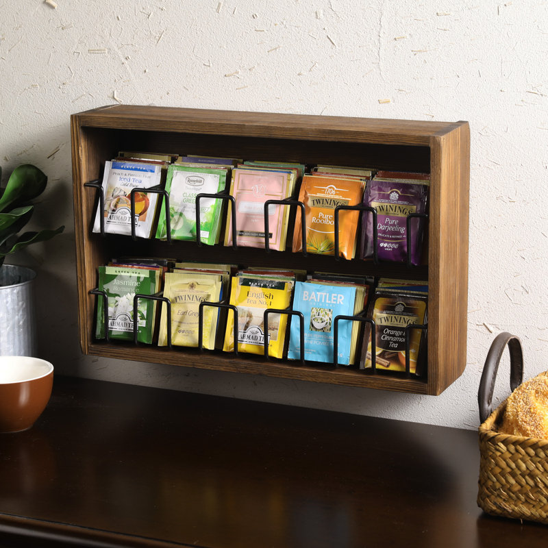 Boîte à thé en bois 10 compartiments