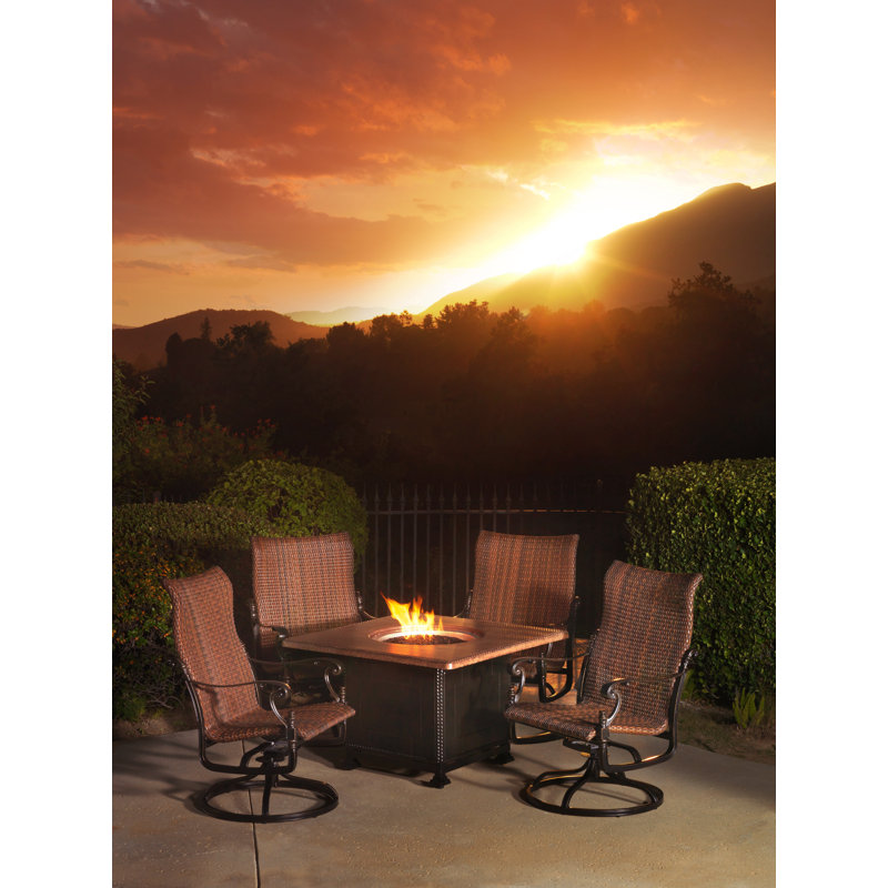 Florence Woven High Back Swivel Rocking Lounge Chair, Chestnut, Desert Bronze