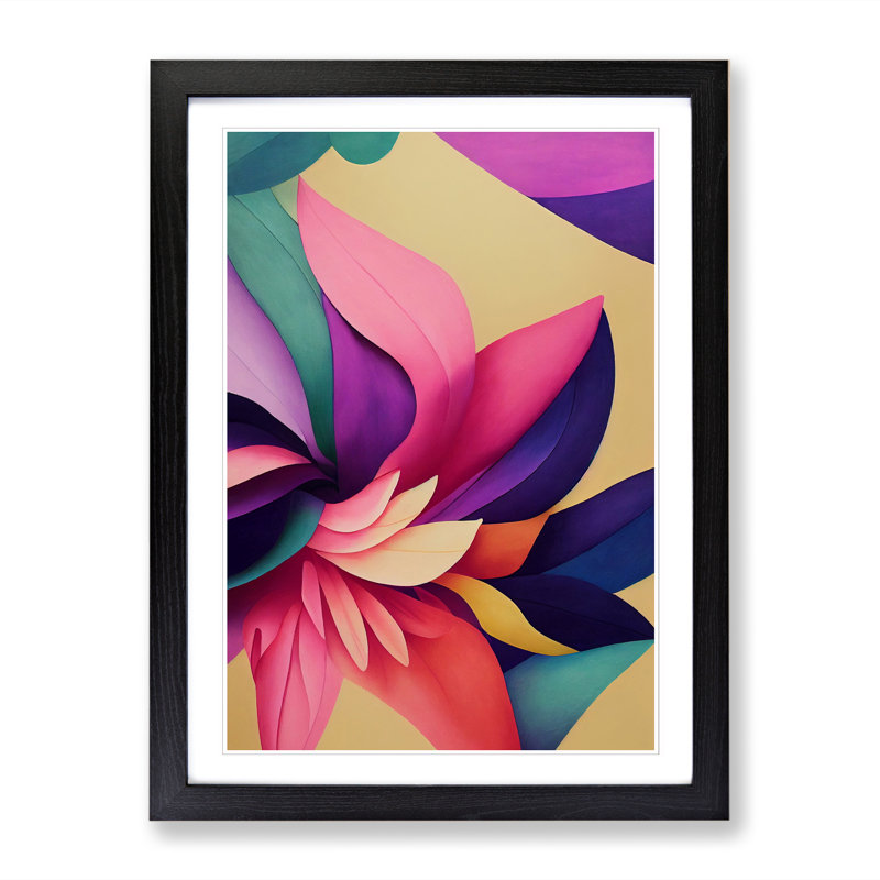 Weddel Floral Block Colour 1 Piece Wall Art, 34cm H x 25cm W x 2cm D, Oak