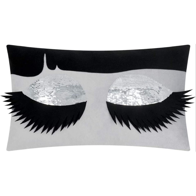  Housse de coussin rectangulaire en polyester / mélange de polyester, 12 po x 20 po, Argent