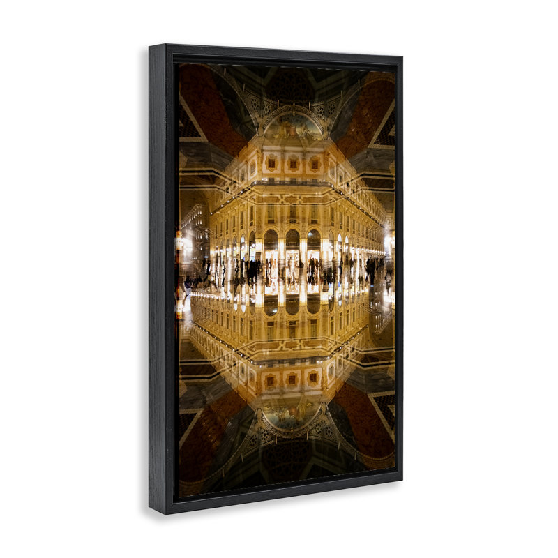 Illuminated Lobby Mirage Floating Frame, design by Robin Vandenabeele, Jet Black Floater Frame, 25" H x 17" W