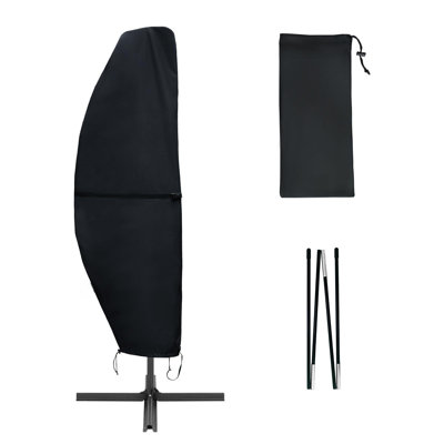 La housse de parasol de patio convient aux parasols décalés en porte-à-faux de 12 à 14 pieds, aux housses de parasol imperméables et décalées de style banane de Cover Geny, aux housses de parasol d'extérieur robustes 600D avec mât de soutien.