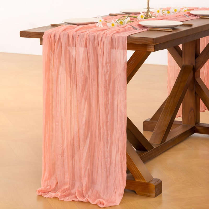 Chemin de table en étamine Cheesecloth, L 35 po x l 122 po, Orange