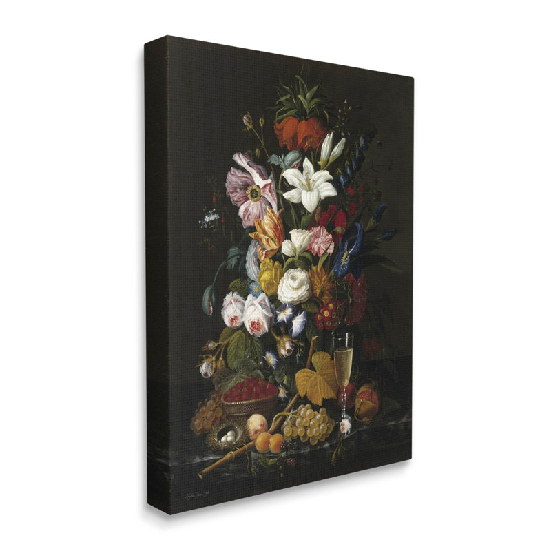 Art mural sur toile Traditional Floral Goblet Still Life par Stellar Design Studio, H 20 po x l 16 po x P 1,5 po