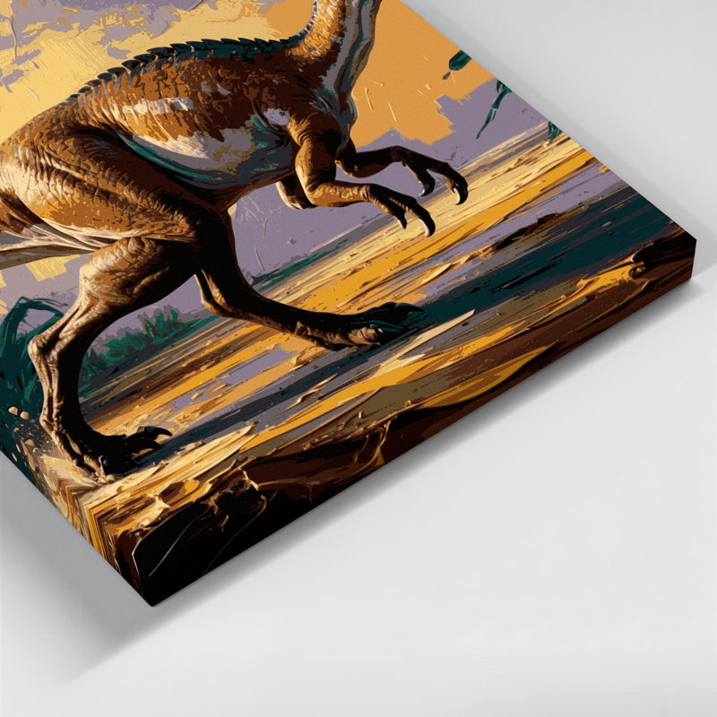 «Dinosaur Gallimimus», art mural sur toile noire, H 20 po x l 30 po