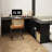 Black L-Shaped Solid Wood desks-107659465-107659462