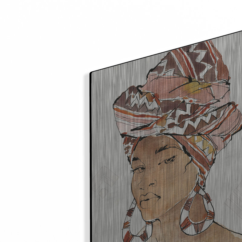 «African Flair 6» par Anne Tavoletti, art mural en métal, H 16 po x l 12 po
