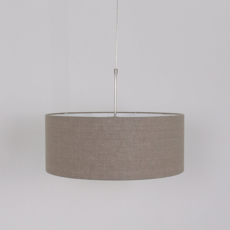 Ellington 1 - Light Silver Drum Pendant, Light brown
