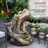 Curved Tiered Log Rainforest Outdoor Floor Fountain, 41" with LED Lights-962184581
