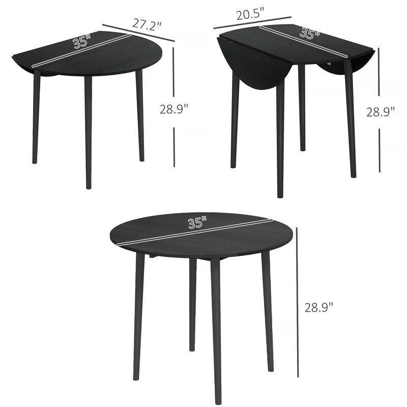 Table de salle à manger ronde, pliante, pour petits espaces