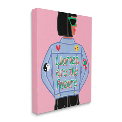 " Women Are The Future Girl Power Quote Denim Jacket "