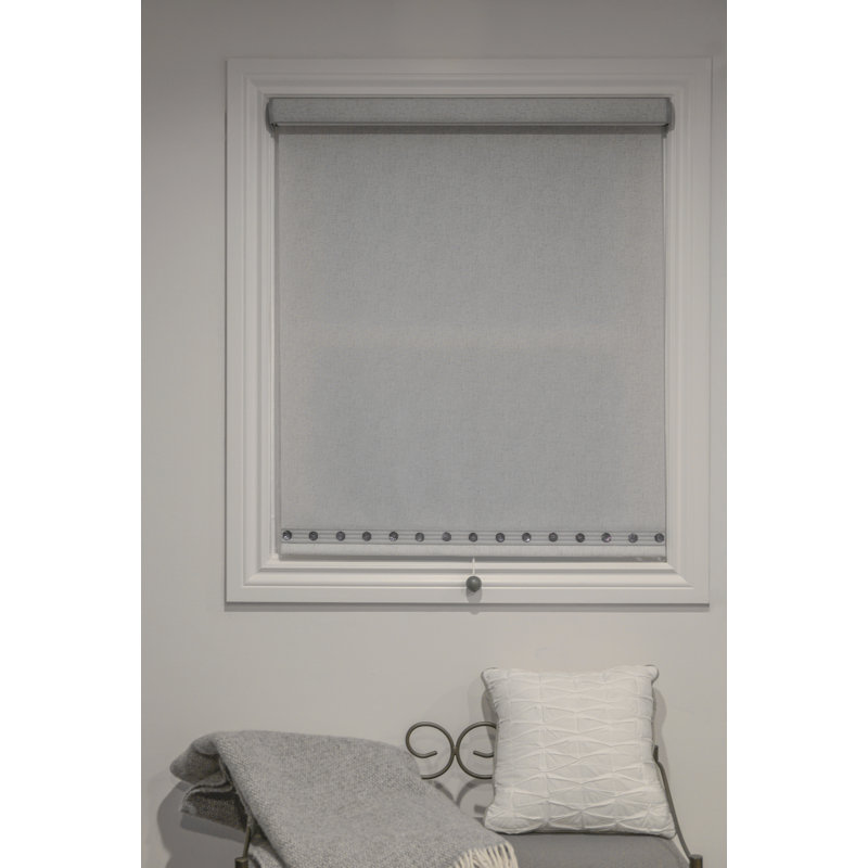 Store à enroulement semi-diaphane avec cantonnière, Lin, l 66 po x L 72 po