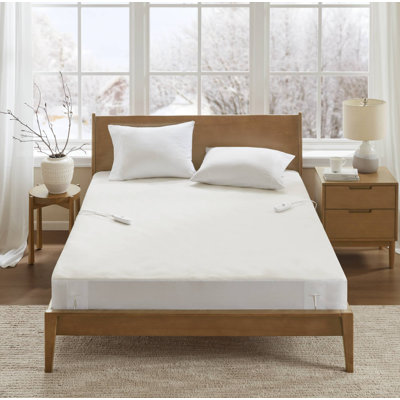 Nonwoven White Heated King Mattress Pad with 5 Heat Settings